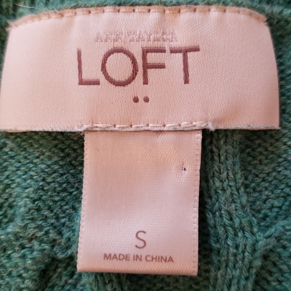 Ann Taylor Loft Ribbed Green S Sweater Top - Picture 5 of 6